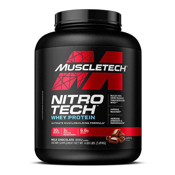 Muscltech Nitro tech whey protein 4lbs at silver fox supplement